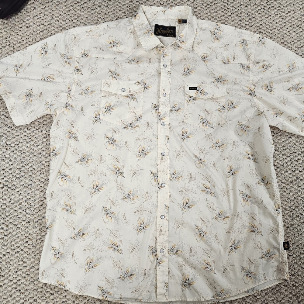 Howler Bros Brothers Shirt Mens XXL Pearl Snap Vintage Floral Western Shirt